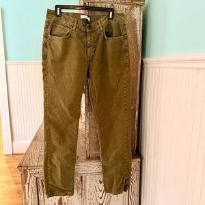 Billy Reid Moleskin Cochran 5-pocket Olive Green Slim Fit Jeans 33W/32L